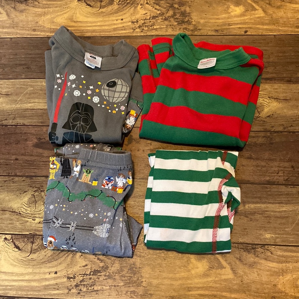 LOT: 2 pairs of holiday Hanna Andersson Star Wars limited edition pajamas pjs
